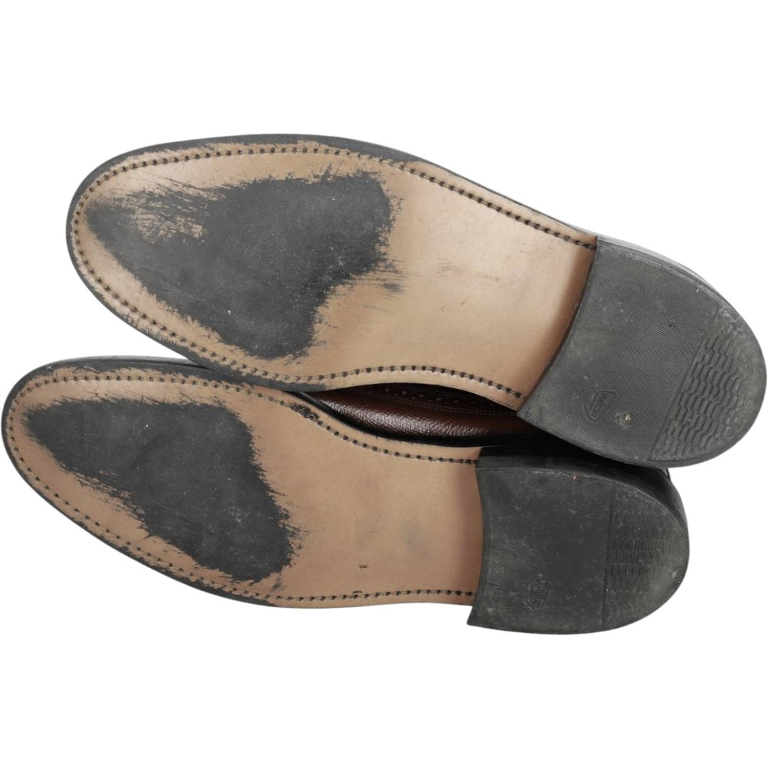 Thom McAn Full Brogue Wingtip Shoes, Made in USA Men's 28.0cm genuine leather brown type Vintage Second Hand