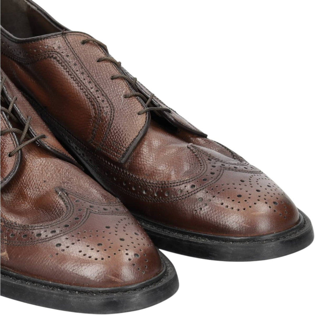 Thom McAn Full Brogue Wingtip Shoes, Made in USA Men's 28.0cm genuine leather brown type Vintage Second Hand