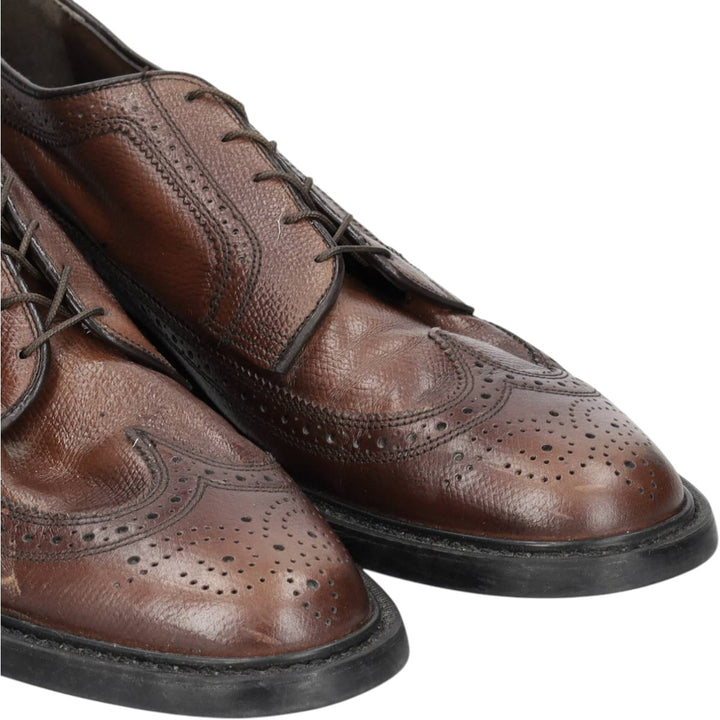 Thom McAn Full Brogue Wingtip Shoes, Made in USA Men's 28.0cm genuine leather brown type Vintage Second Hand