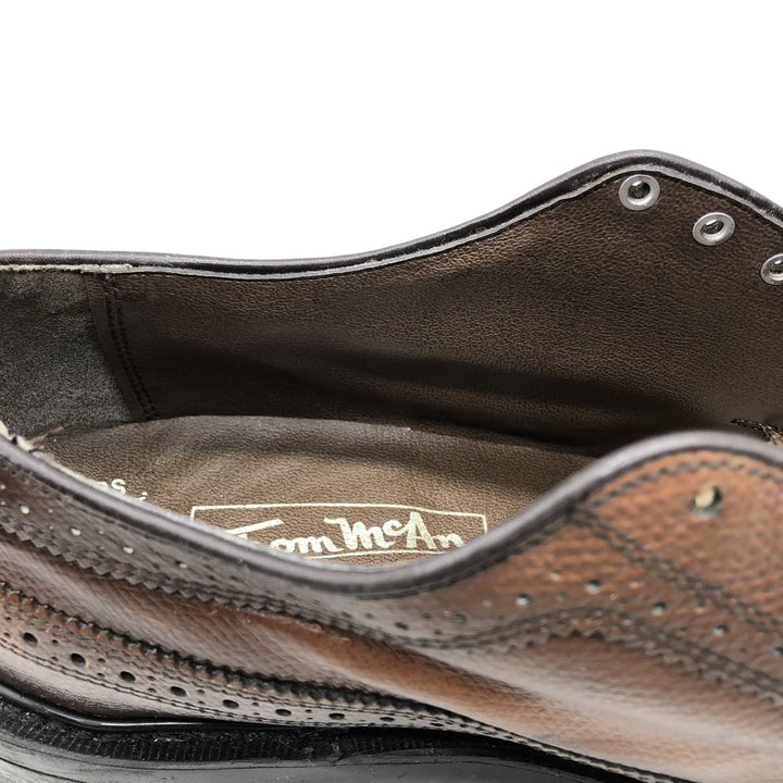 Thom McAn Full Brogue Wingtip Shoes, Made in USA Men's 28.0cm genuine leather brown type Vintage Second Hand