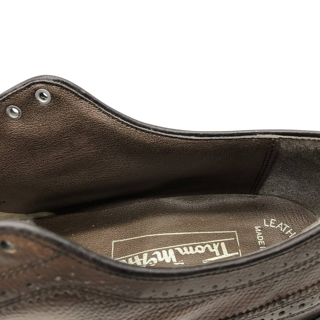 Thom McAn Full Brogue Wingtip Shoes, Made in USA Men's 28.0cm genuine leather brown type Vintage Second Hand