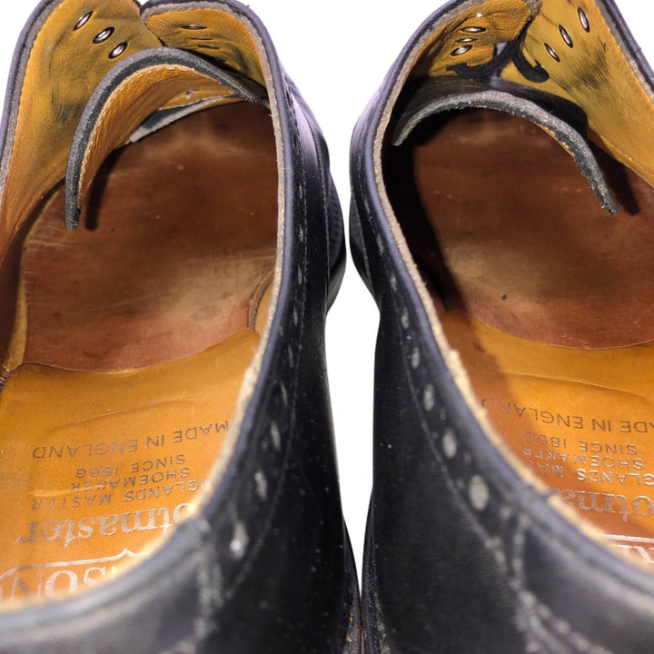 Grenson Footmaster Semi-Brogue Straight Tip Shoes, Made in England, Size 8 1/2 G Men's 27.0cm unclear black type Vintage Second Hand