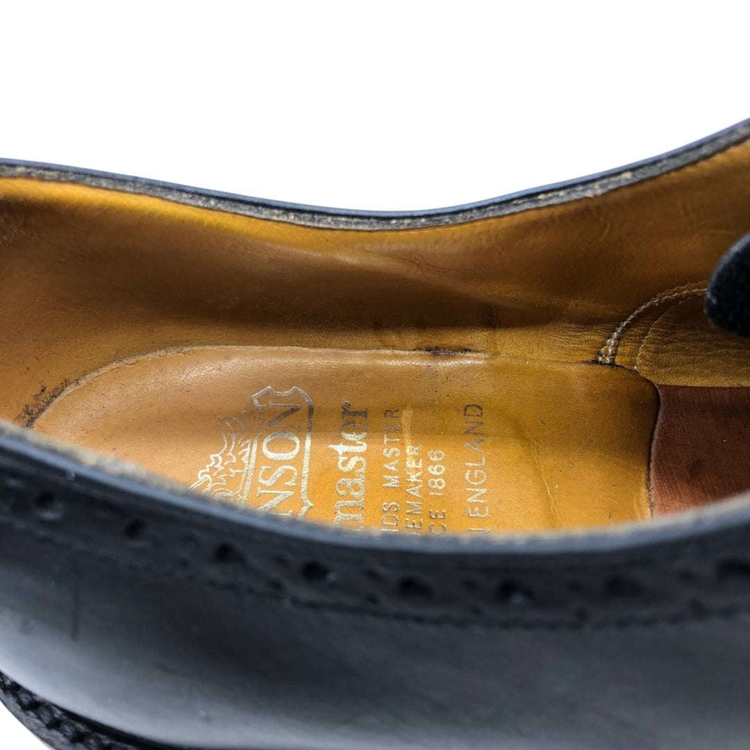 Grenson Footmaster Semi-Brogue Straight Tip Shoes, Made in England, Size 8 1/2 G Men's 27.0cm unclear black type Vintage Second Hand
