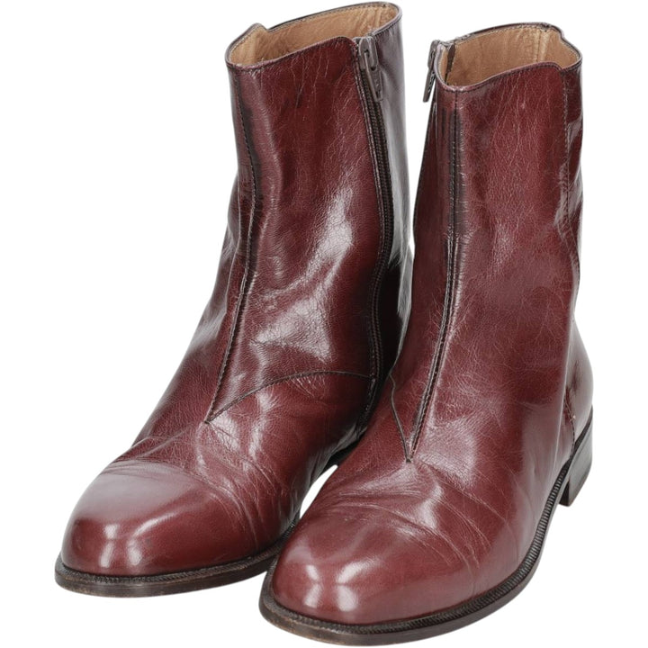 CHARLES JOURDAN Side-Zip Boots, Size 5 1/2 E Women's 24.0cm unclear burgundy type Vintage Second Hand