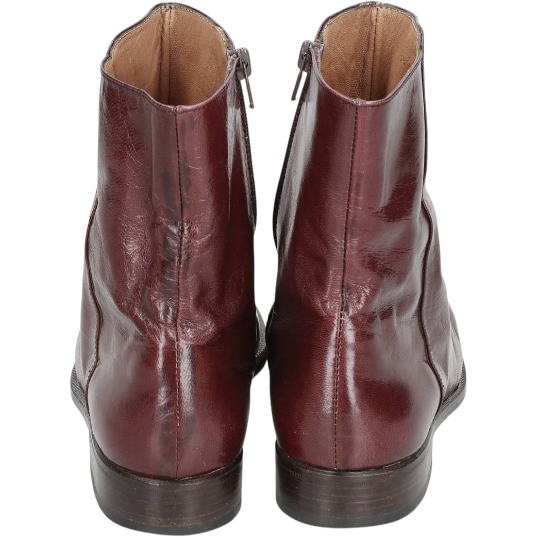 CHARLES JOURDAN Side-Zip Boots, Size 5 1/2 E Women's 24.0cm unclear burgundy type Vintage Second Hand