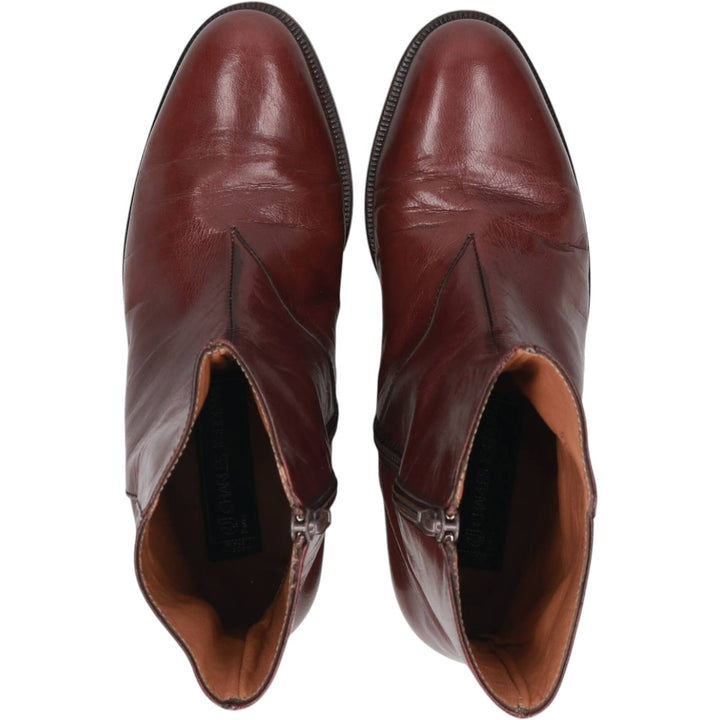 CHARLES JOURDAN Side-Zip Boots, Size 5 1/2 E Women's 24.0cm unclear burgundy type Vintage Second Hand