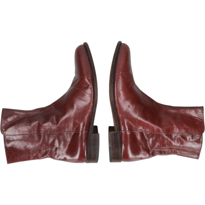 CHARLES JOURDAN Side-Zip Boots, Size 5 1/2 E Women's 24.0cm unclear burgundy type Vintage Second Hand