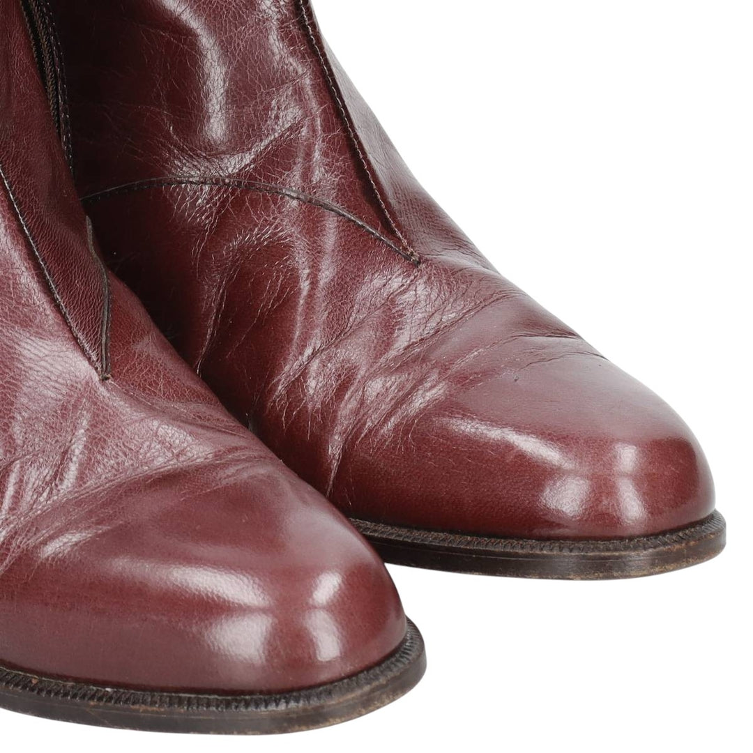 CHARLES JOURDAN Side-Zip Boots, Size 5 1/2 E Women's 24.0cm unclear burgundy type Vintage Second Hand