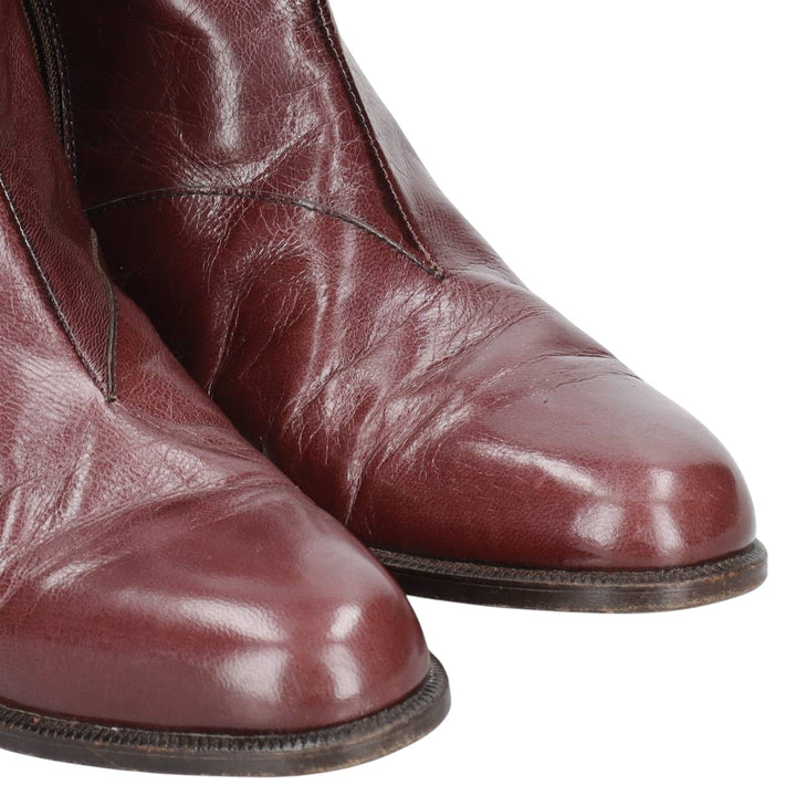 CHARLES JOURDAN Side-Zip Boots, Size 5 1/2 E Women's 24.0cm unclear burgundy type Vintage Second Hand
