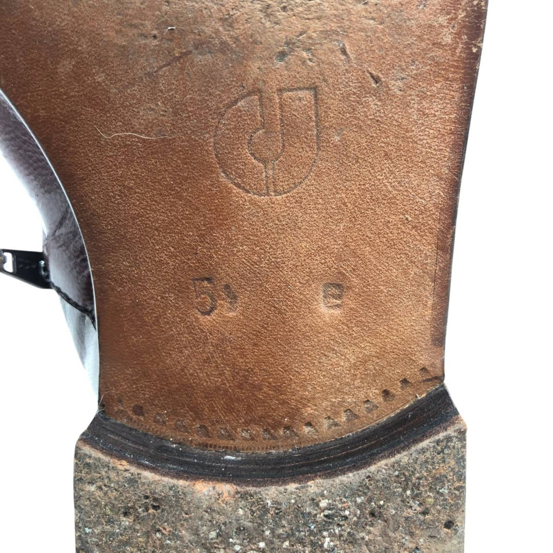 CHARLES JOURDAN Side-Zip Boots, Size 5 1/2 E Women's 24.0cm unclear burgundy type Vintage Second Hand
