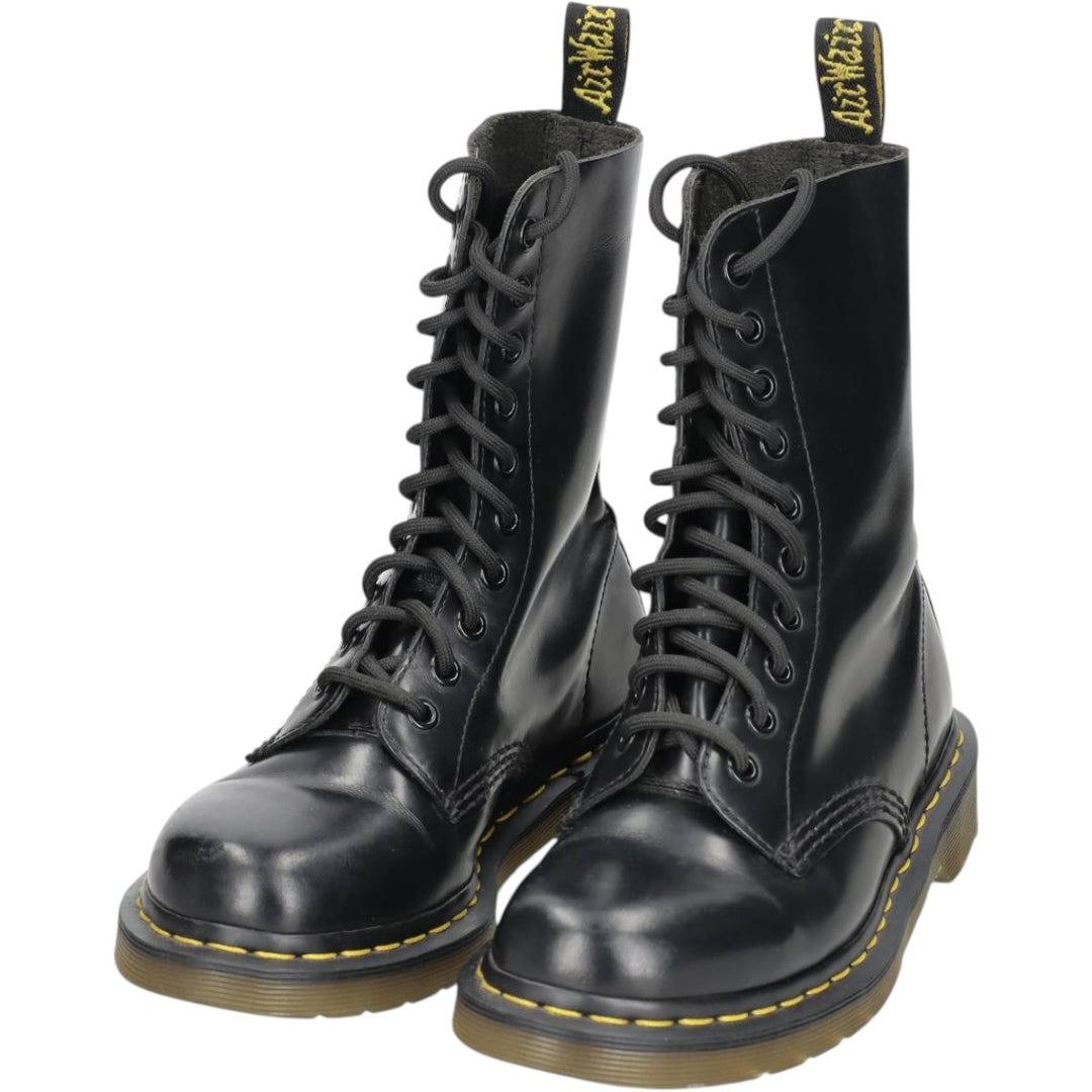 Dr. Martens 1490 10-Eye Boots 4 Women's 23.0cm unclear black type Vintage Second Hand