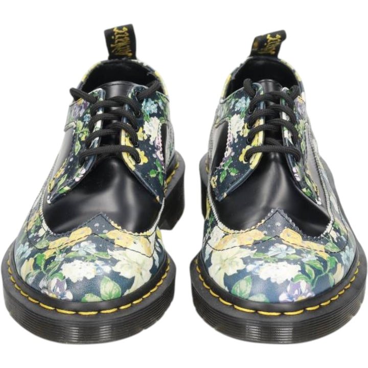 Dr. Martens 3989 DF Floral Print 5-Hole Wingtip Shoes, Size 4 Women's 23.0cm unclear black type Vintage Second Hand