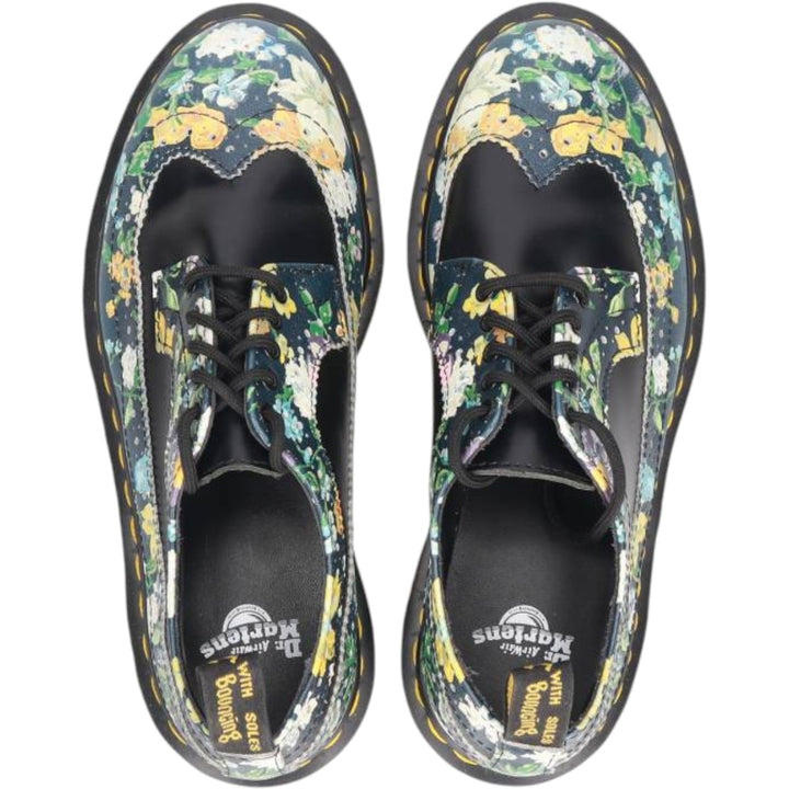 Dr. Martens 3989 DF Floral Print 5-Hole Wingtip Shoes, Size 4 Women's 23.0cm unclear black type Vintage Second Hand