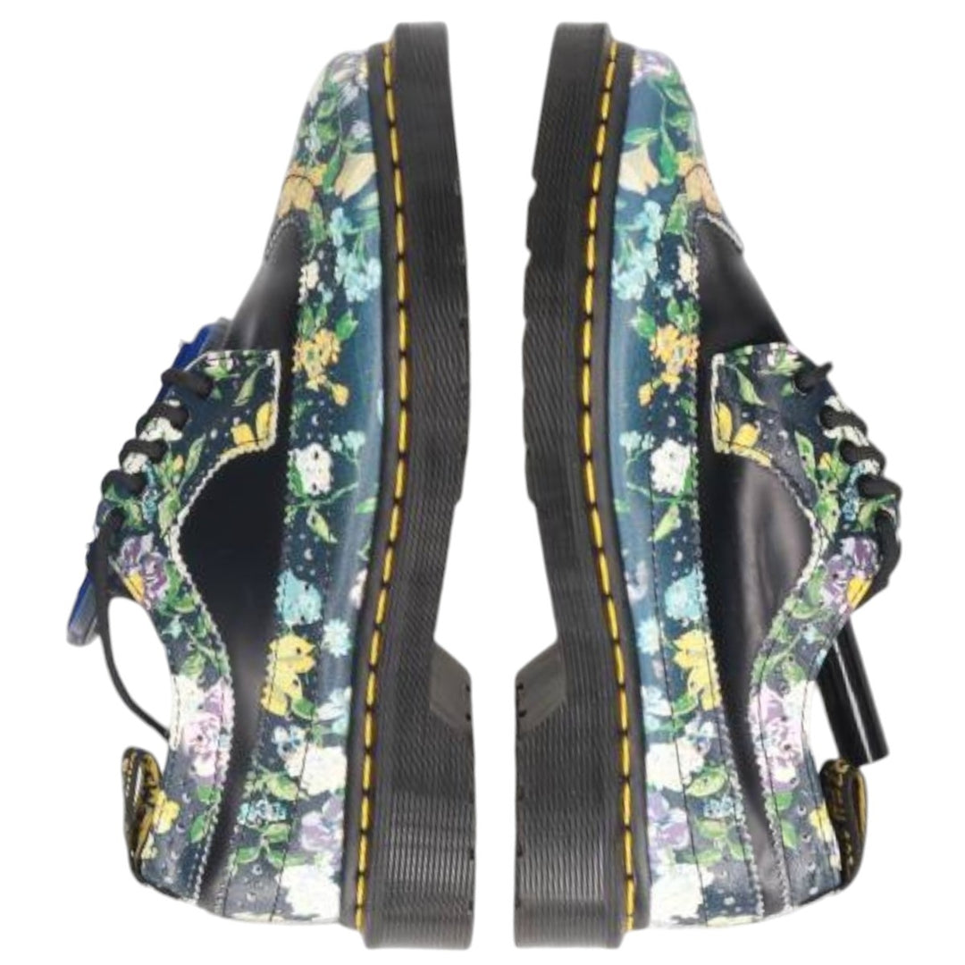 Dr. Martens 3989 DF Floral Print 5-Hole Wingtip Shoes, Size 4 Women's 23.0cm unclear black type Vintage Second Hand