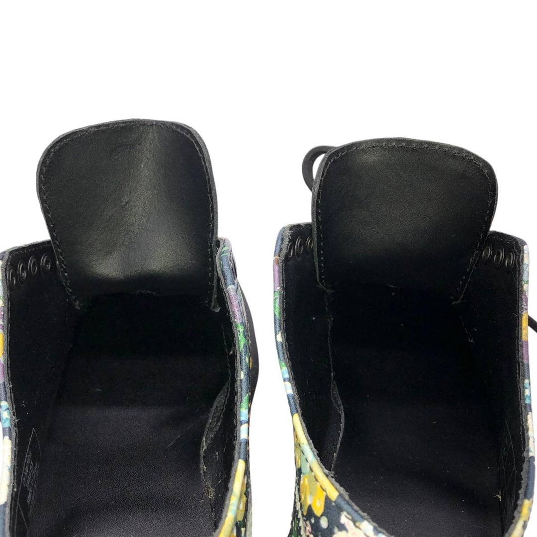 Dr. Martens 3989 DF Floral Print 5-Hole Wingtip Shoes, Size 4 Women's 23.0cm unclear black type Vintage Second Hand
