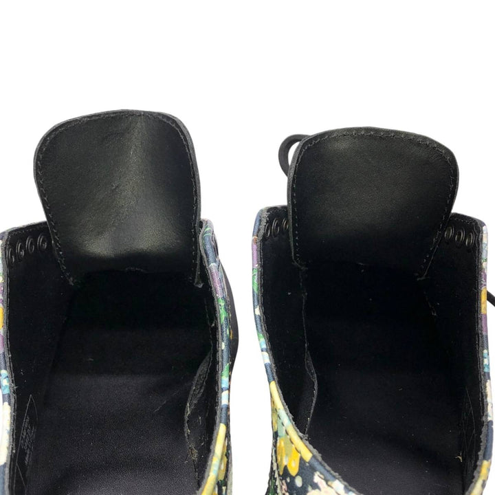Dr. Martens 3989 DF Floral Print 5-Hole Wingtip Shoes, Size 4 Women's 23.0cm unclear black type Vintage Second Hand