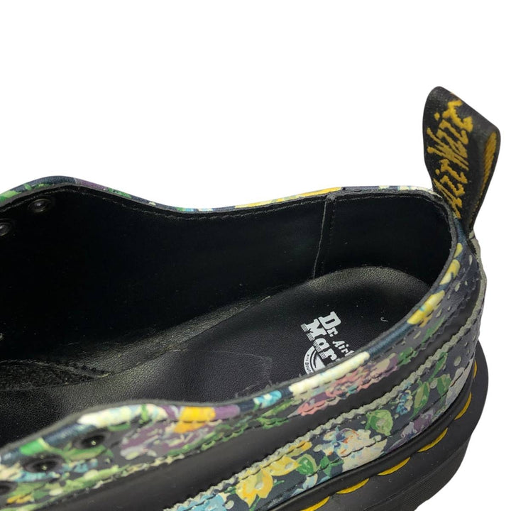 Dr. Martens 3989 DF Floral Print 5-Hole Wingtip Shoes, Size 4 Women's 23.0cm unclear black type Vintage Second Hand