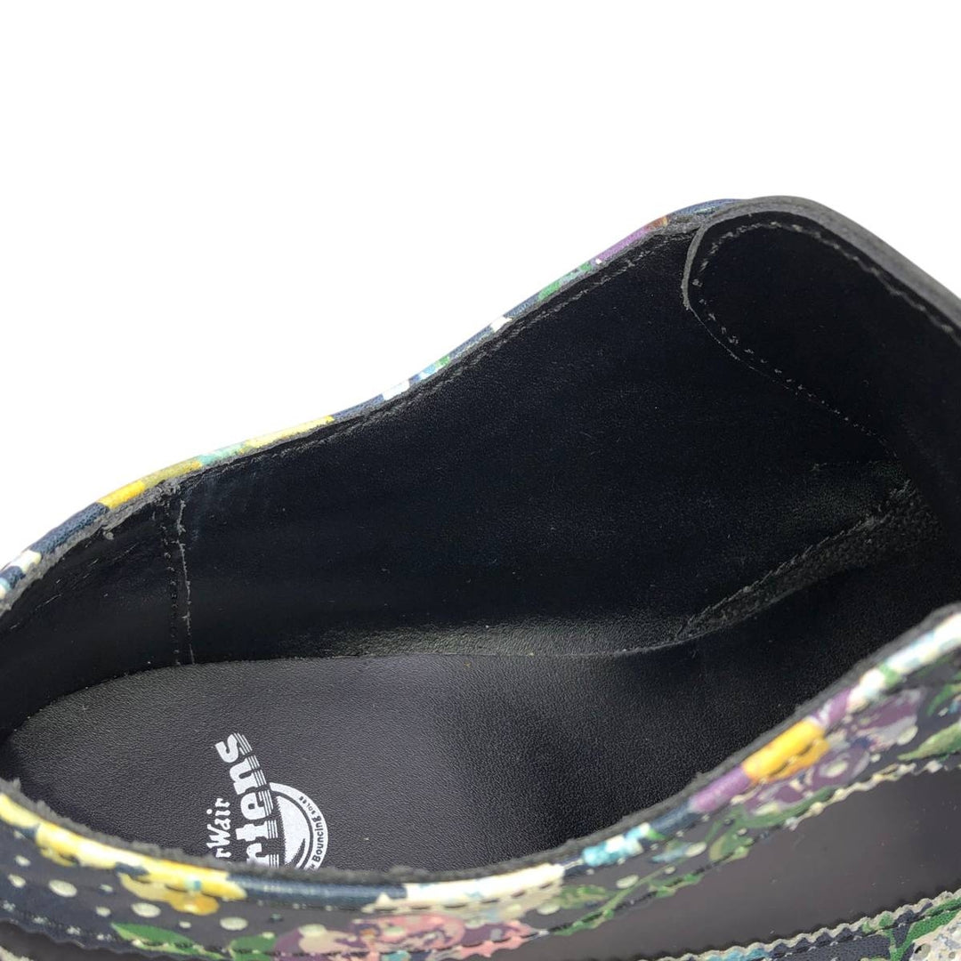 Dr. Martens 3989 DF Floral Print 5-Hole Wingtip Shoes, Size 4 Women's 23.0cm unclear black type Vintage Second Hand