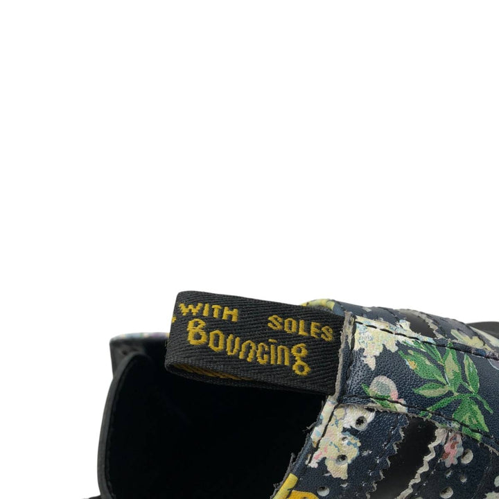 Dr. Martens 3989 DF Floral Print 5-Hole Wingtip Shoes, Size 4 Women's 23.0cm unclear black type Vintage Second Hand
