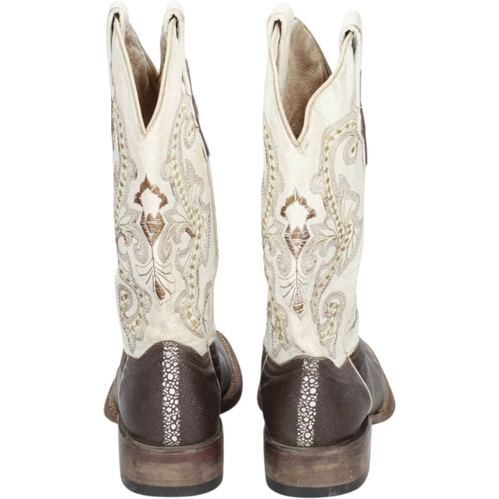 Ferrini Western Boots 7B Women's 23.5cm genuine leather dark chocolate Vintage Second Hand