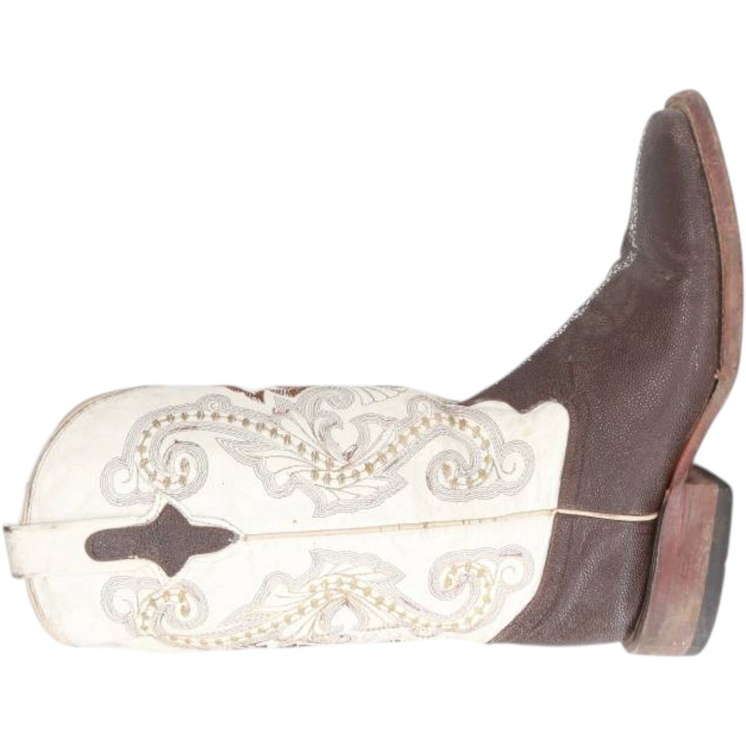 Ferrini Western Boots 7B Women's 23.5cm genuine leather dark chocolate Vintage Second Hand