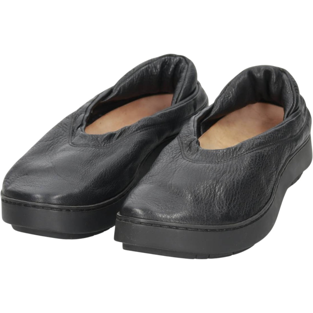 Trippen leather shoes, made in Germany, size 39 Women's 25.0cm unclear black type Vintage Second Hand