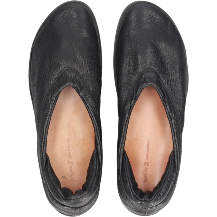 Trippen leather shoes, made in Germany, size 39 Women's 25.0cm unclear black type Vintage Second Hand