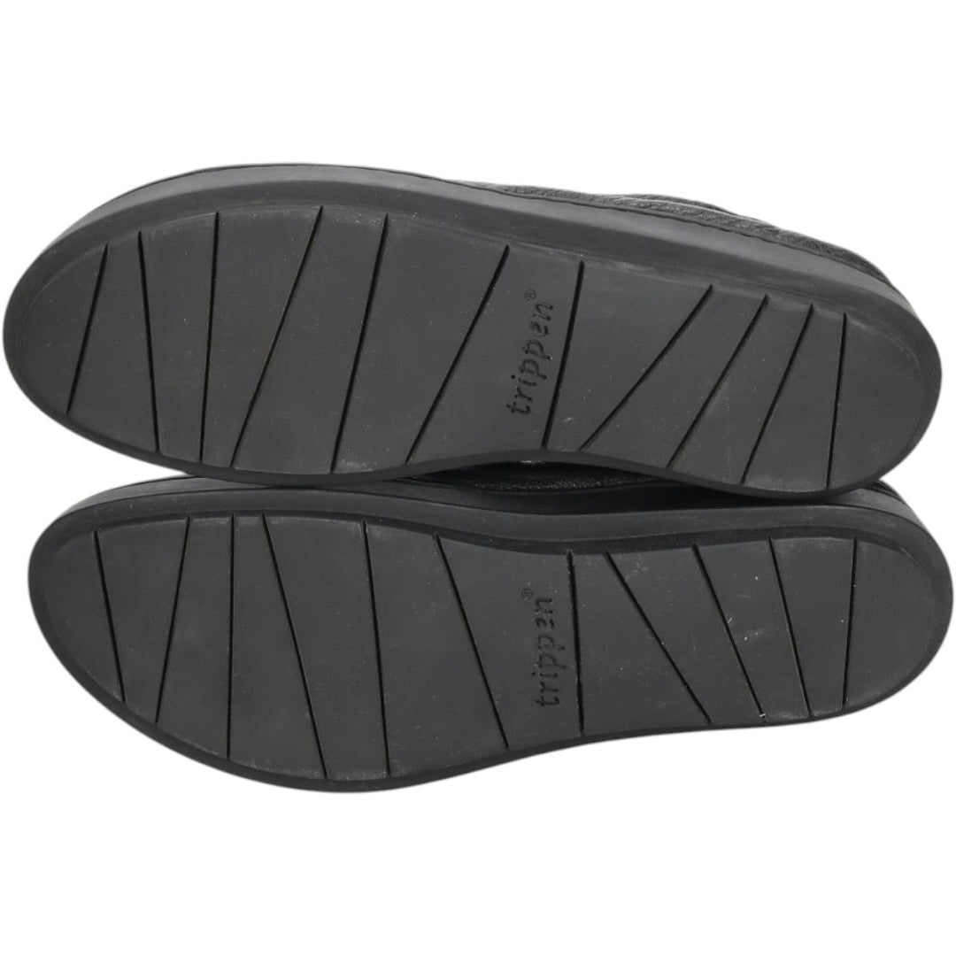 Trippen leather shoes, made in Germany, size 39 Women's 25.0cm unclear black type Vintage Second Hand