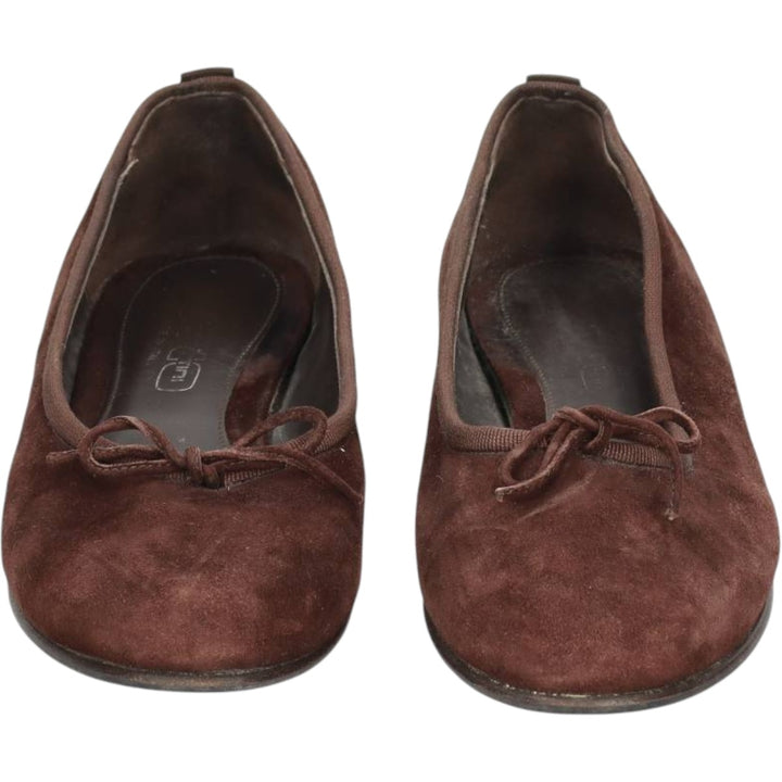 Convertini Suede Leather Ballet Flats, Made in Italy, Size 39 Women's 24.5cm Genuine Leather Suede brown type Vintage Second Hand