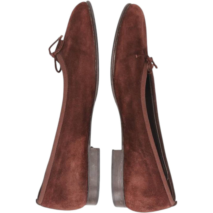Convertini Suede Leather Ballet Flats, Made in Italy, Size 39 Women's 24.5cm Genuine Leather Suede brown type Vintage Second Hand