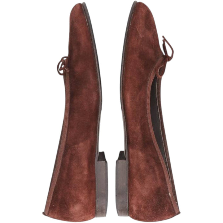 Convertini Suede Leather Ballet Flats, Made in Italy, Size 39 Women's 24.5cm Genuine Leather Suede brown type Vintage Second Hand