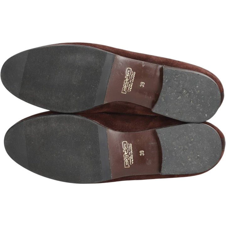 Convertini Suede Leather Ballet Flats, Made in Italy, Size 39 Women's 24.5cm Genuine Leather Suede brown type Vintage Second Hand
