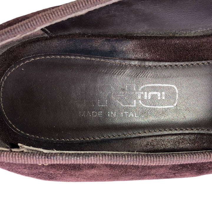 Convertini Suede Leather Ballet Flats, Made in Italy, Size 39 Women's 24.5cm Genuine Leather Suede brown type Vintage Second Hand