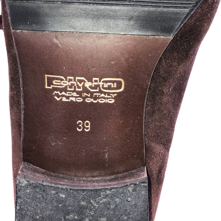 Convertini Suede Leather Ballet Flats, Made in Italy, Size 39 Women's 24.5cm Genuine Leather Suede brown type Vintage Second Hand