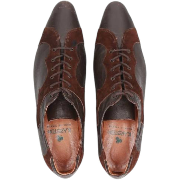 KARSTON plain toe shoes, made in France. Women's 25.0cm genuine leather brown type Vintage Second Hand