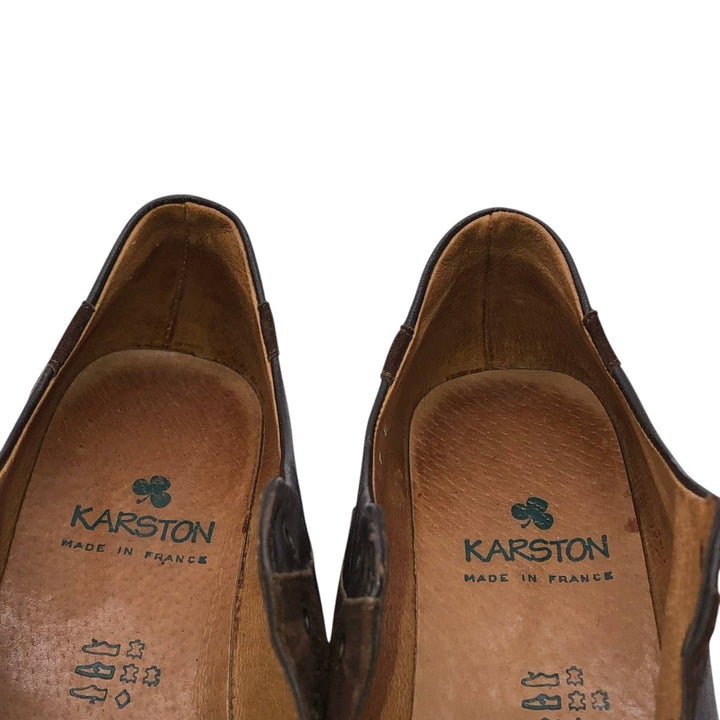 KARSTON plain toe shoes, made in France. Women's 25.0cm genuine leather brown type Vintage Second Hand