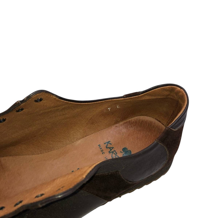 KARSTON plain toe shoes, made in France. Women's 25.0cm genuine leather brown type Vintage Second Hand