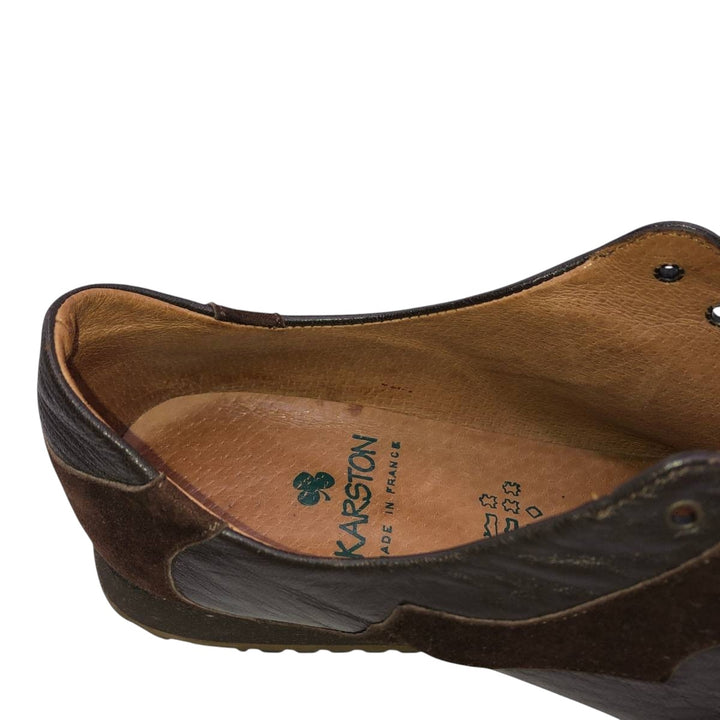 KARSTON plain toe shoes, made in France. Women's 25.0cm genuine leather brown type Vintage Second Hand