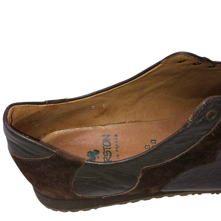 KARSTON plain toe shoes, made in France. Women's 25.0cm genuine leather brown type Vintage Second Hand