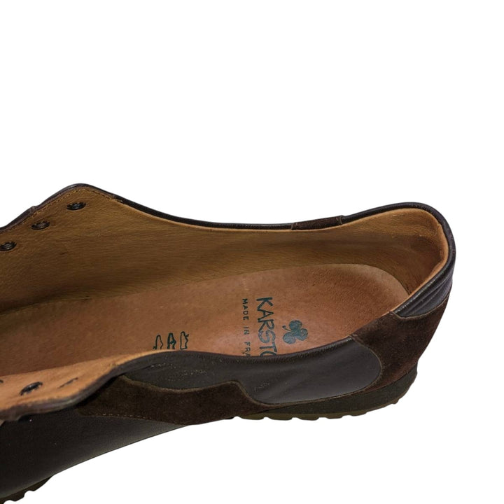 KARSTON plain toe shoes, made in France. Women's 25.0cm genuine leather brown type Vintage Second Hand