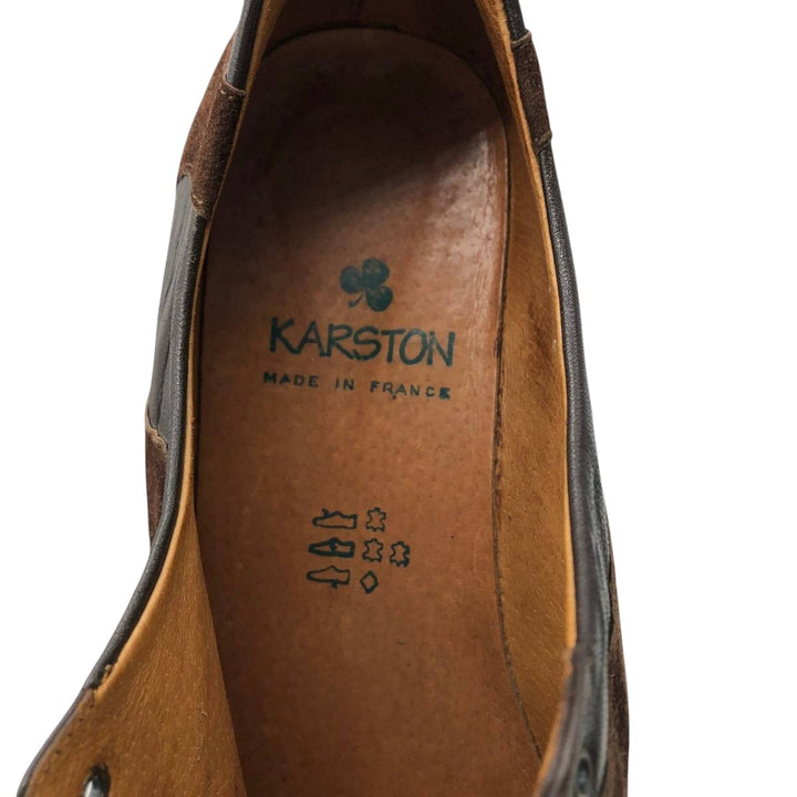 KARSTON plain toe shoes, made in France. Women's 25.0cm genuine leather brown type Vintage Second Hand