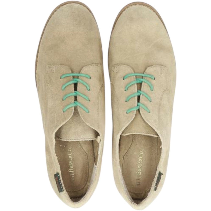 GHBass BASS-EMMA Suede Plain Toe Shoes, Size 8M Women's 24.5cm Genuine Leather Suede Beige type Vintage Second Hand