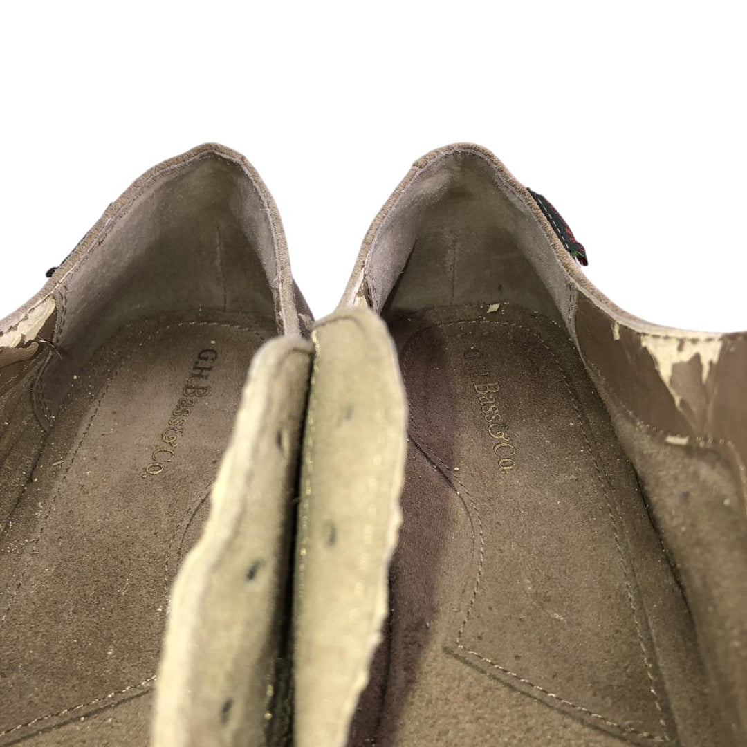 GHBass BASS-EMMA Suede Plain Toe Shoes, Size 8M Women's 24.5cm Genuine Leather Suede Beige type Vintage Second Hand