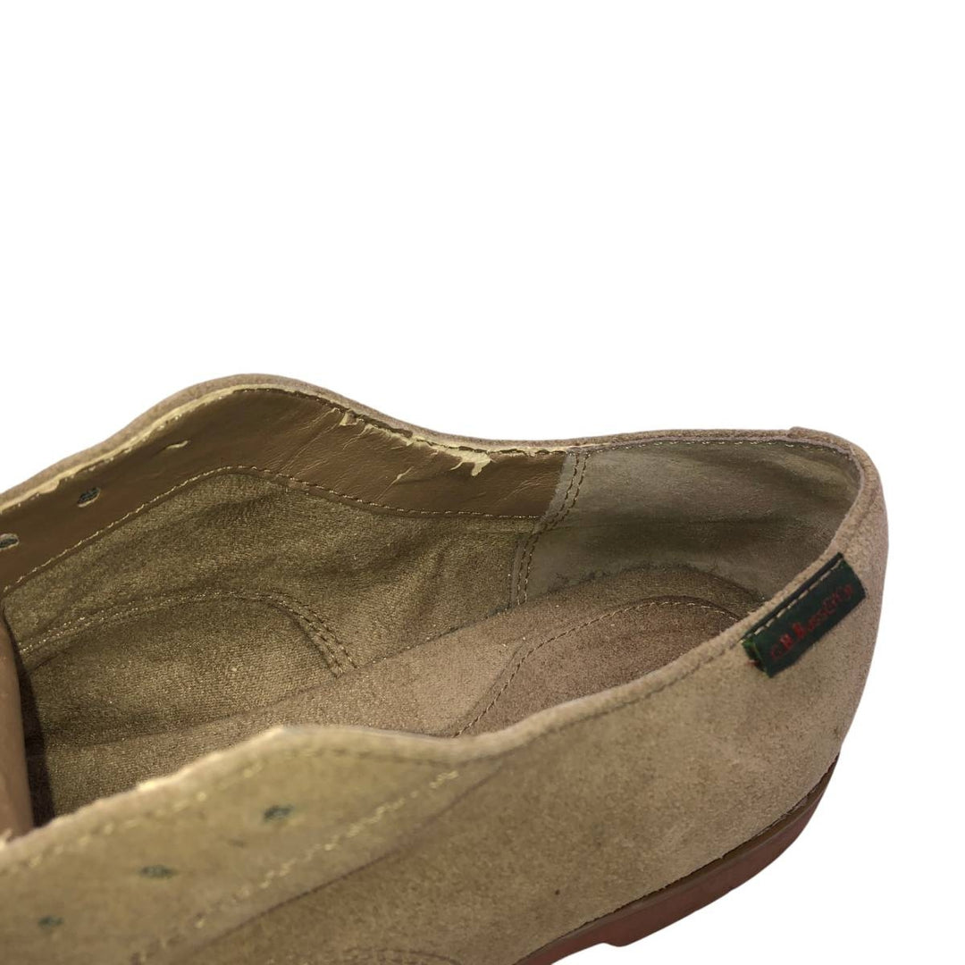 GHBass BASS-EMMA Suede Plain Toe Shoes, Size 8M Women's 24.5cm Genuine Leather Suede Beige type Vintage Second Hand