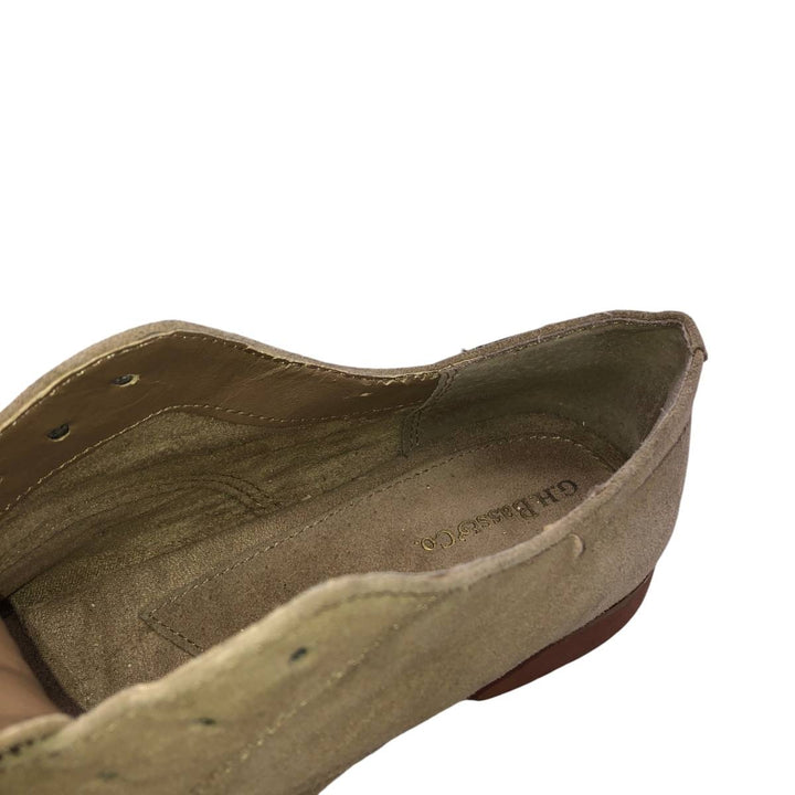 GHBass BASS-EMMA Suede Plain Toe Shoes, Size 8M Women's 24.5cm Genuine Leather Suede Beige type Vintage Second Hand