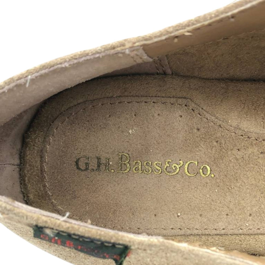GHBass BASS-EMMA Suede Plain Toe Shoes, Size 8M Women's 24.5cm Genuine Leather Suede Beige type Vintage Second Hand