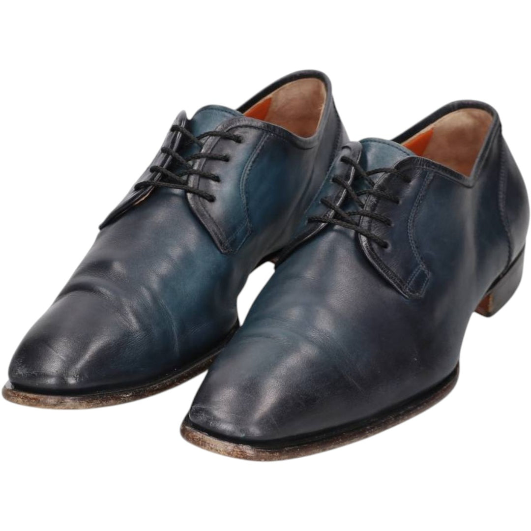 Santoni plain toe shoes, made in Italy, size 8 Men's 29.0cm unclear Navy blue Vintage Second Hand