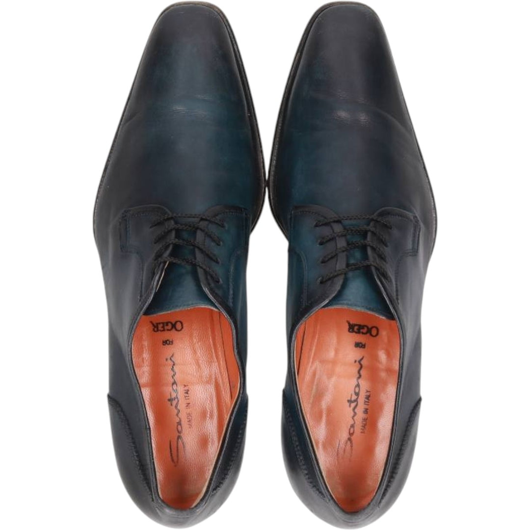 Santoni plain toe shoes, made in Italy, size 8 Men's 29.0cm unclear Navy blue Vintage Second Hand