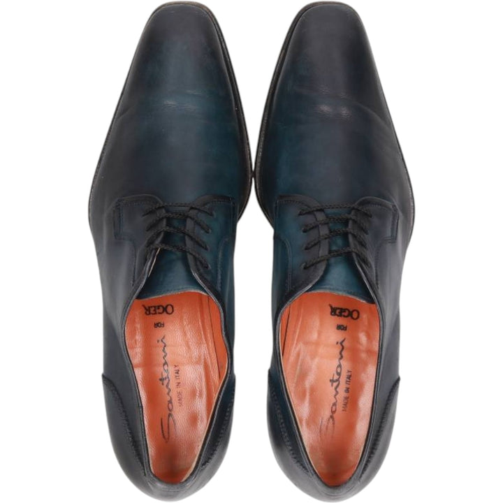 Santoni plain toe shoes, made in Italy, size 8 Men's 29.0cm unclear Navy blue Vintage Second Hand