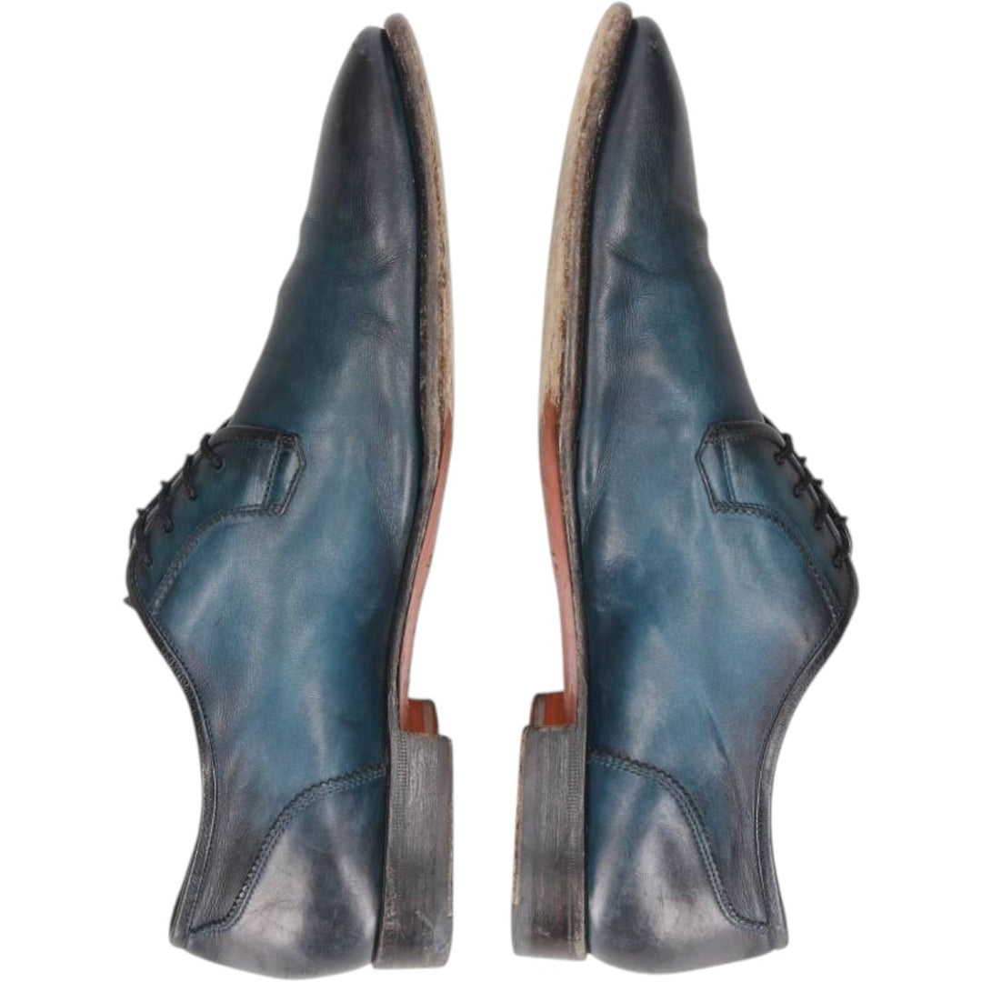 Santoni plain toe shoes, made in Italy, size 8 Men's 29.0cm unclear Navy blue Vintage Second Hand